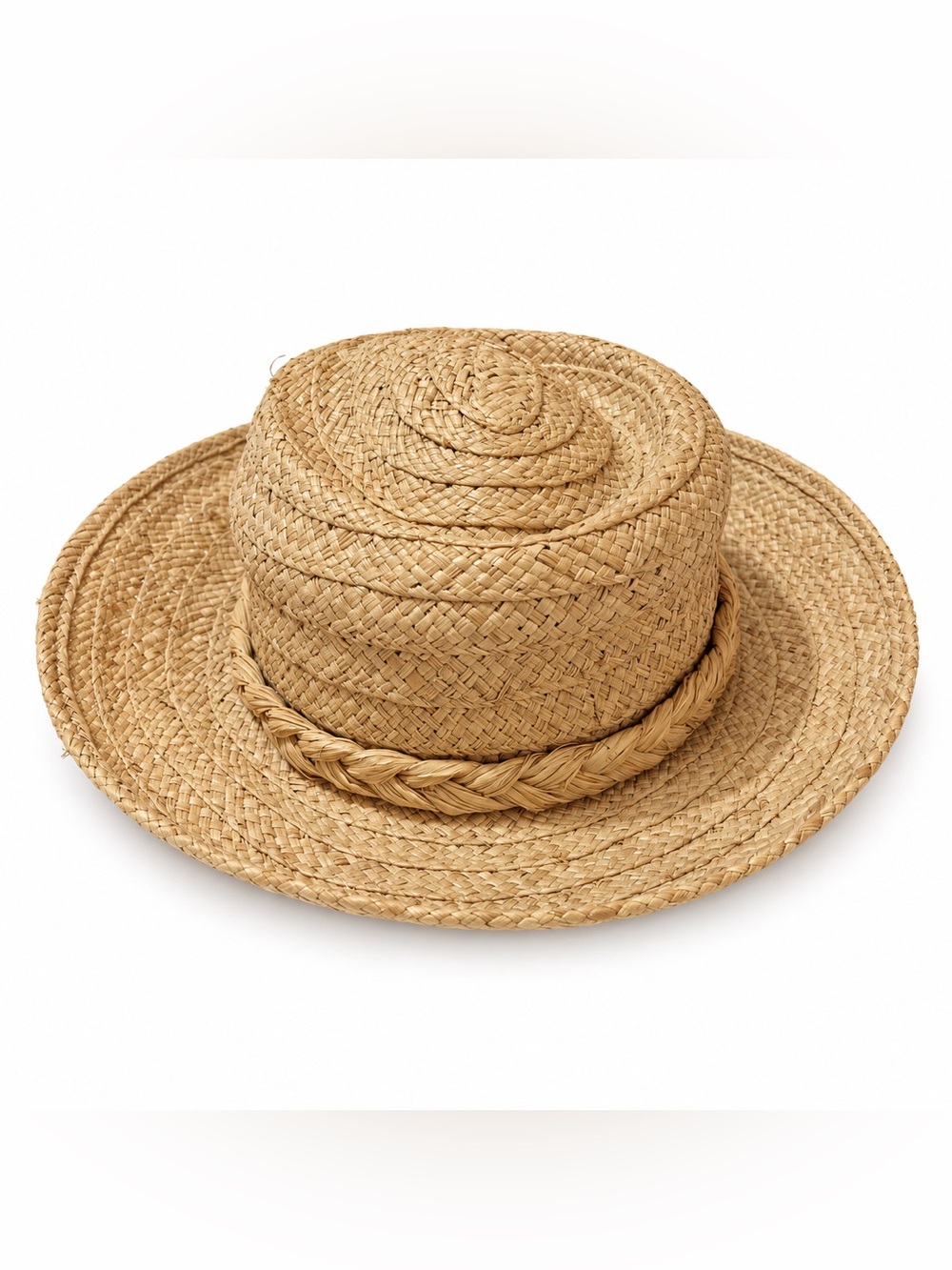Dorfman Pacific Genuine Raffia Straw Fedora Hat wide brim Sun Braided safari